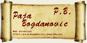 Paja Bogdanović vizit kartica